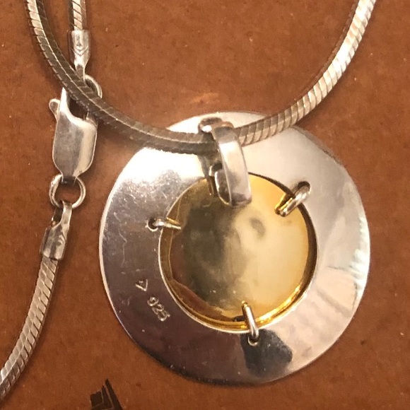 Vintage Silpada 14K Gold Plated Sterling Silver Pendant Snake Chain Necklace - Picture 6 of 13